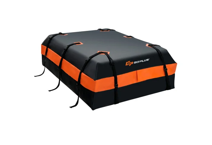 COSTWAY Dachbox, 600L Dachkoffer, mit 10 breite Gurte & 6 Türhaken