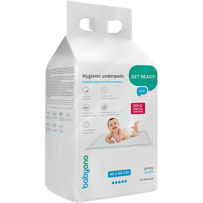 BabyOno Get Ready Hygienic Underpads Einweg-Wickelunterlagen 40 x 60 cm 22 St.