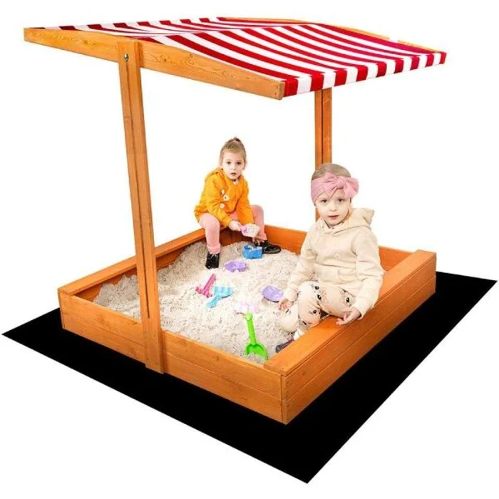 BABY MIX PÍSKOVIŠTĚ Dětské dřevěné pískoviště se stříškou, hnědá, velikost