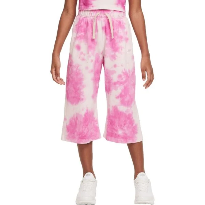 Nike SPORTSWEAR WASH Dívčí sedmiosminové tepláky, růžová, velikost