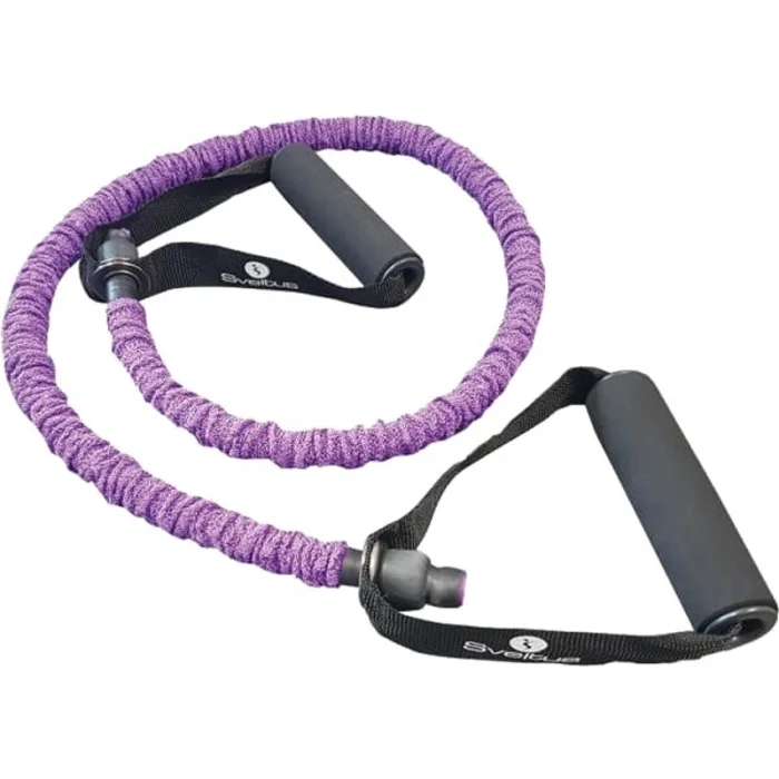 SVELTUS FITNESS POWER TUBE STRONG Expandér s úchyty, fialová, velikost