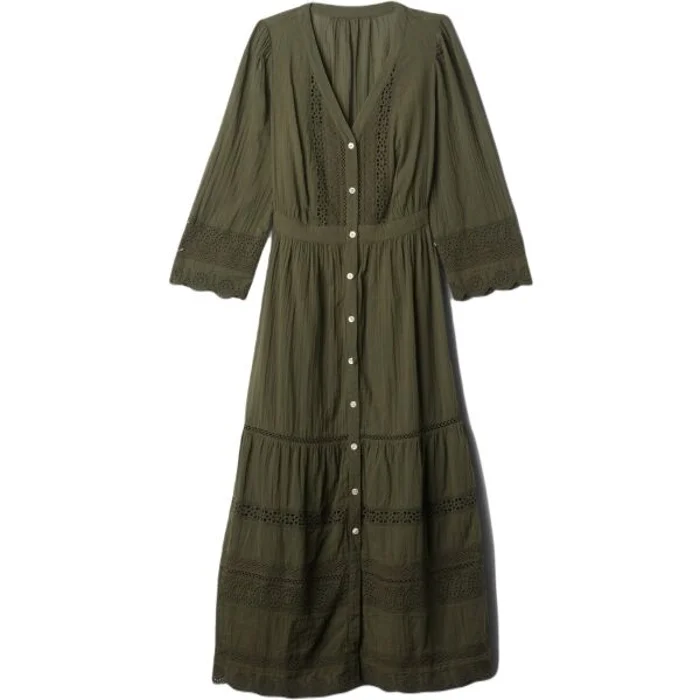 GAP LACE Dámské šaty, khaki, velikost