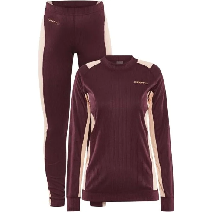 Craft CORE DRY BASELAYER SET Dámský funkční set, vínová, velikost
