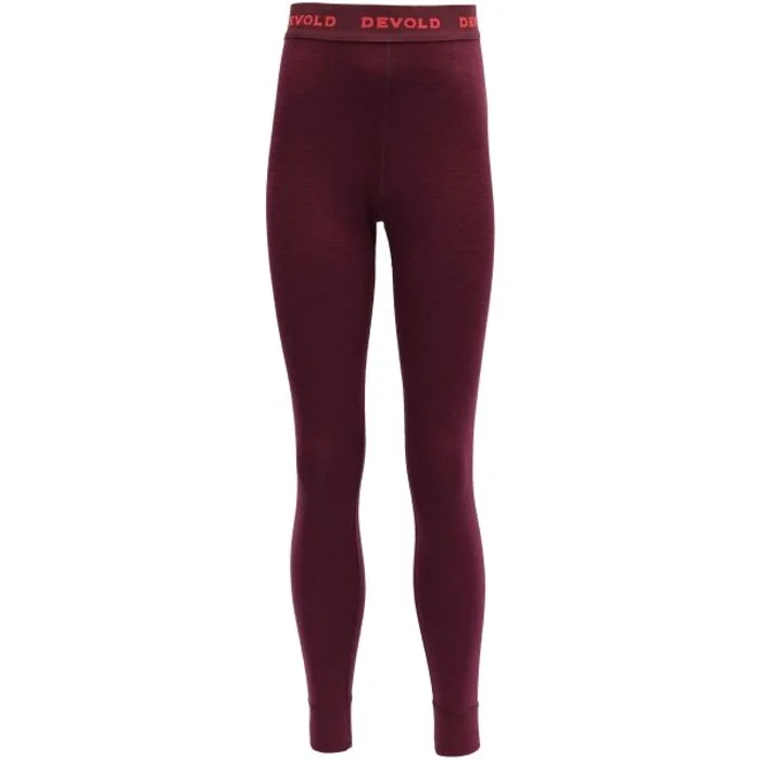 Devold DUO ACTIVE MERINO LONGS JR Dětské termo kalhoty, vínová, velikost