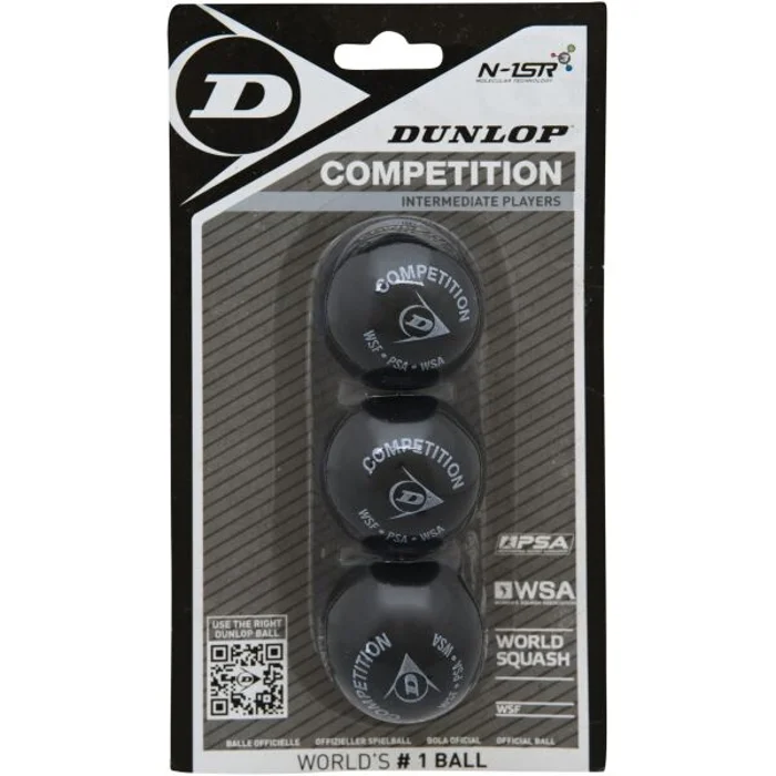 Dunlop COMP 3BBL Míček na squash, černá, velikost