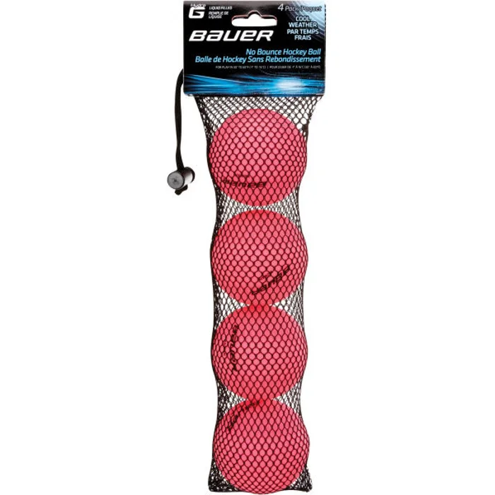 Bauer HOCKEY BALL WARM 4 PK Hokejové míčky, růžová, velikost