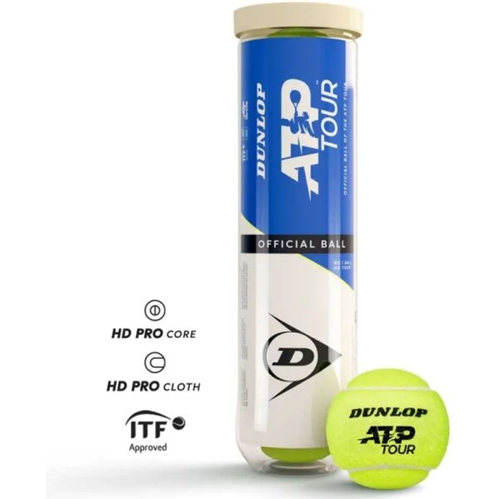Dunlop ATP Tenisové míče, žlutá, velikost