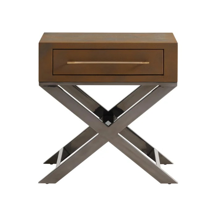 Da Gama Side Table, Bronze Shagreen, Side Table - Andrew Martin