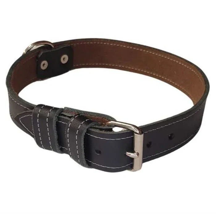 Palkar Obojek z kůže hlazenice pro psy 70 cm × 30 mm černý