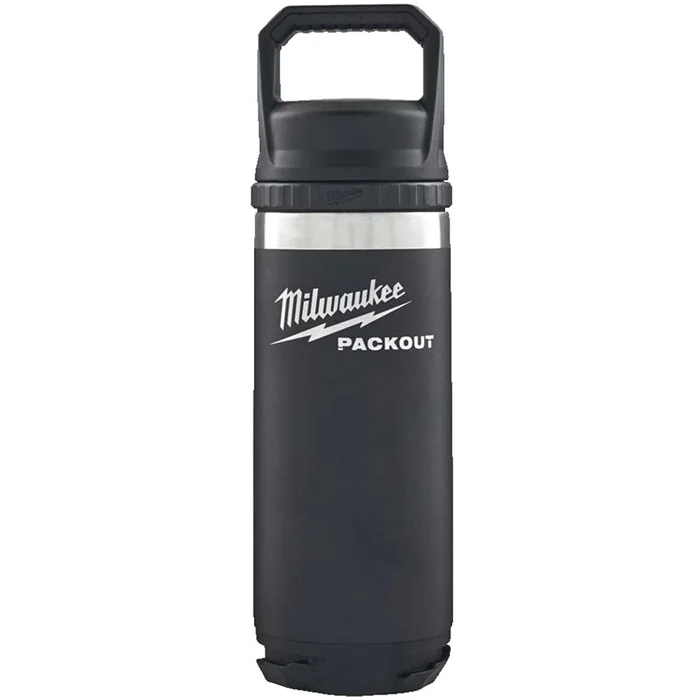 Milwaukee Packout Drinks Bottle Chug Lid Black 532ml