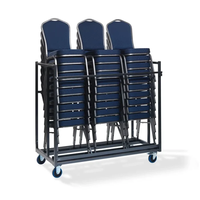Feros Stapelstuhl Transportwagen, für bis zu 30 stapelstühle; 95x64x169 cm (BxTxH); schwarz/silber