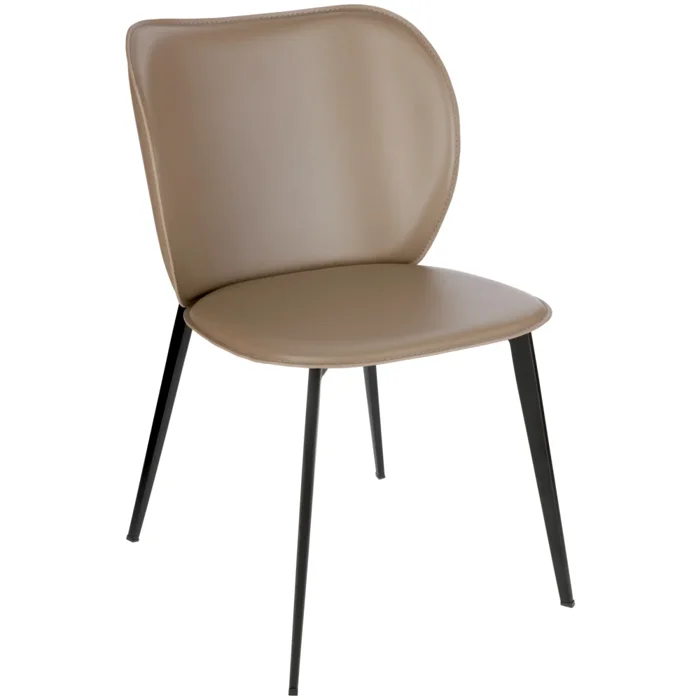 VEGA Stuhl Lomi Kunstleder; 47x52x77 cm (BxTxH); Sitz mokka, Gestell schwarz; 2 Stück / Pack